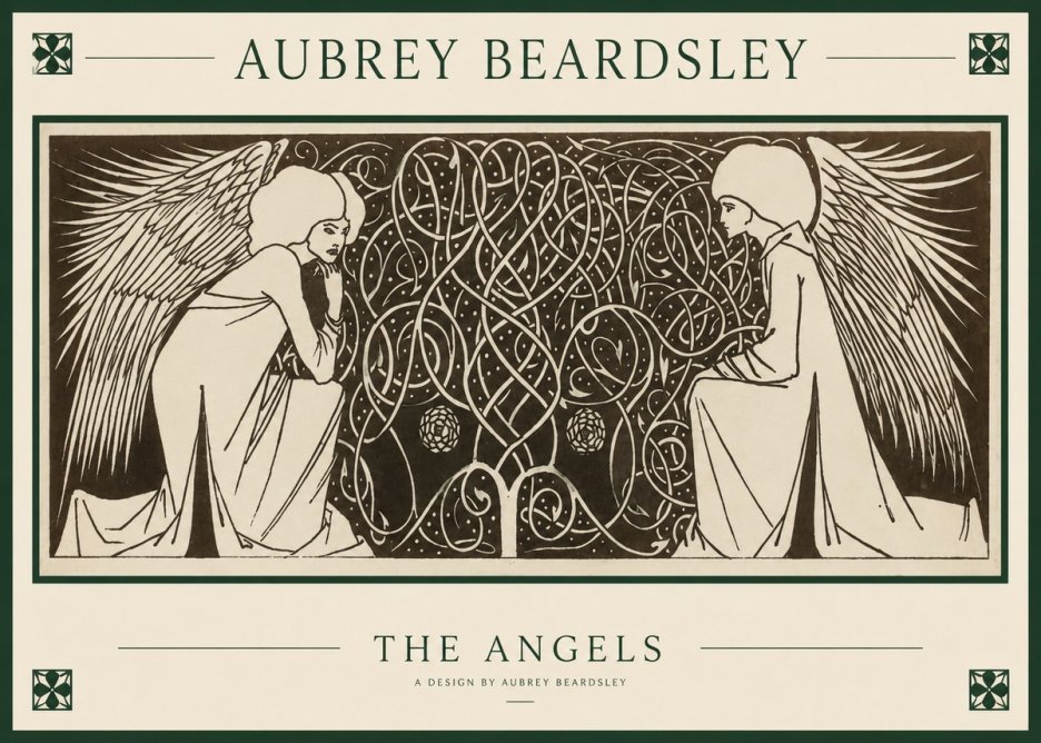 Aubrey Beardsley Two Angels No6 - Affiche