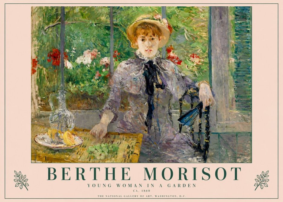 Berthe Morisot Young Woman Seated by a Window (Jeune Femme Assise À La Fenêtre) No4 - Affiche