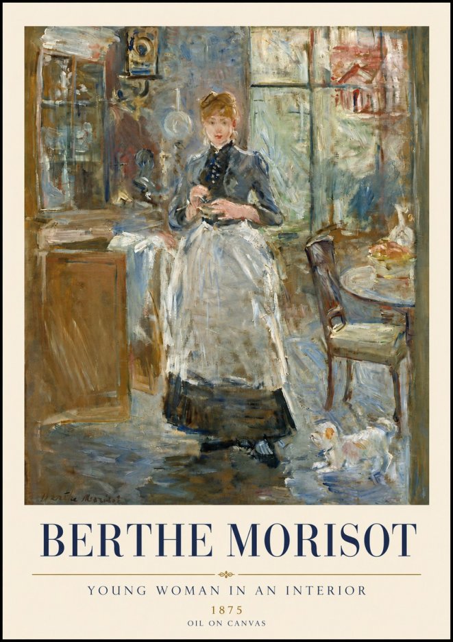 Berthe Morisot Young Woman in an Interior No3 - Affiche