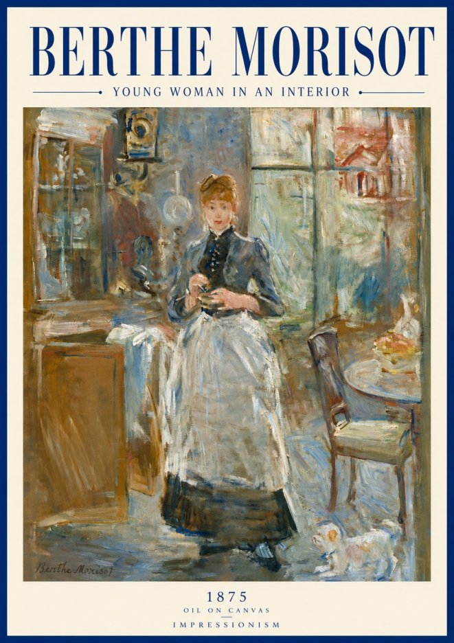 Berthe Morisot Young Woman in an Interior No5 - Affiche