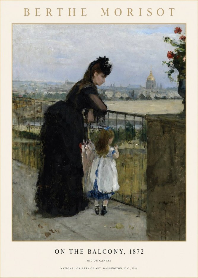 Berthe Morisot On the Balcony, 1872 No1 - Affiche
