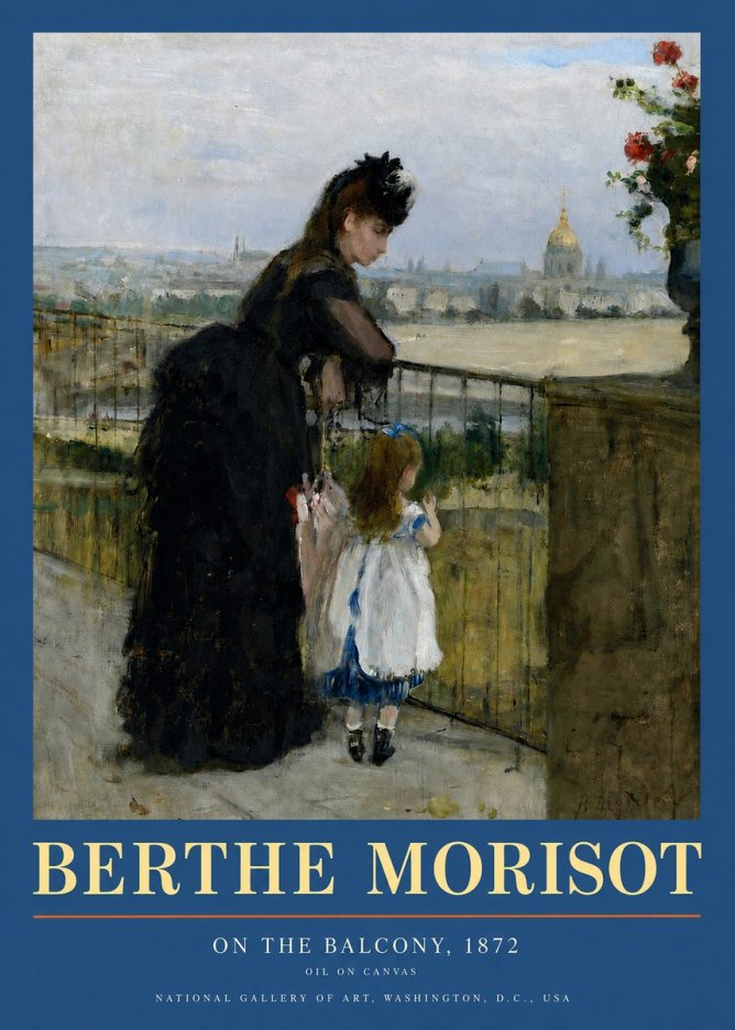 Berthe Morisot On the Balcony, 1872 No3 - Affiche