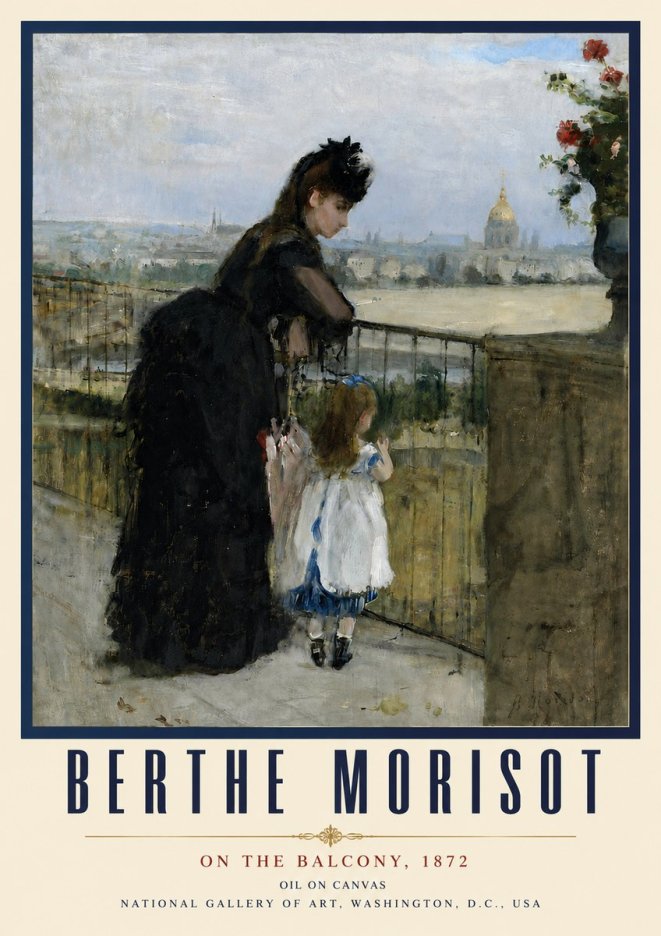 Berthe Morisot On the Balcony, 1872 No5 - Affiche