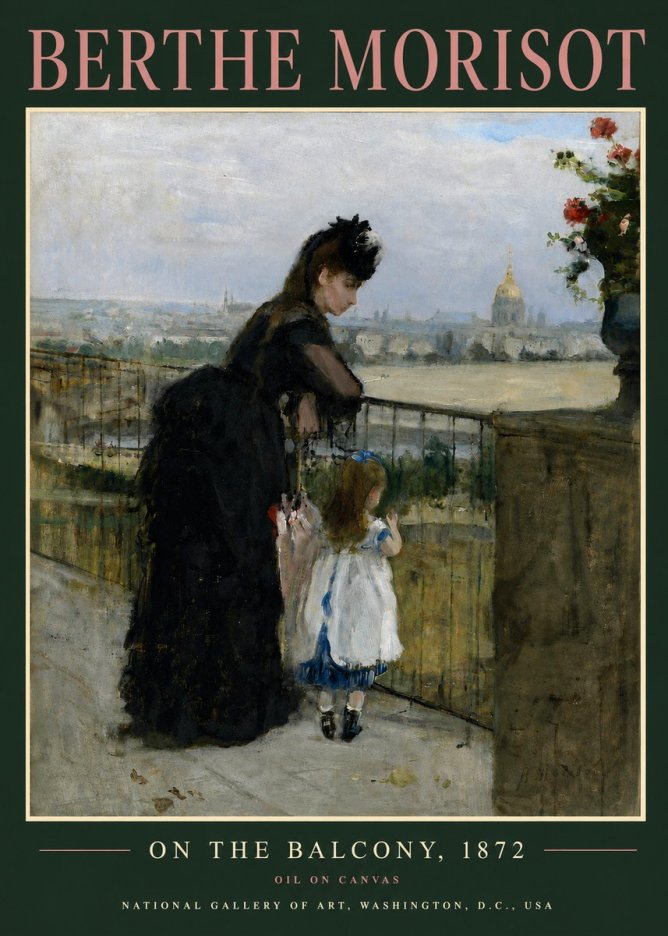 Berthe Morisot On the Balcony, 1872 No6 - Affiche