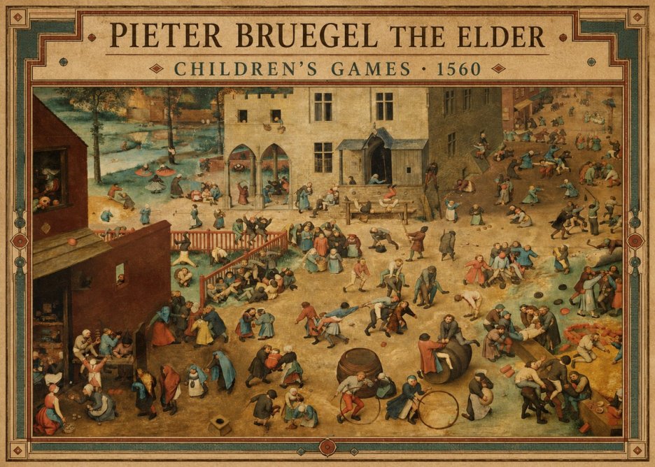 Pieter Bruegel Children's Games I No2 - Affiche