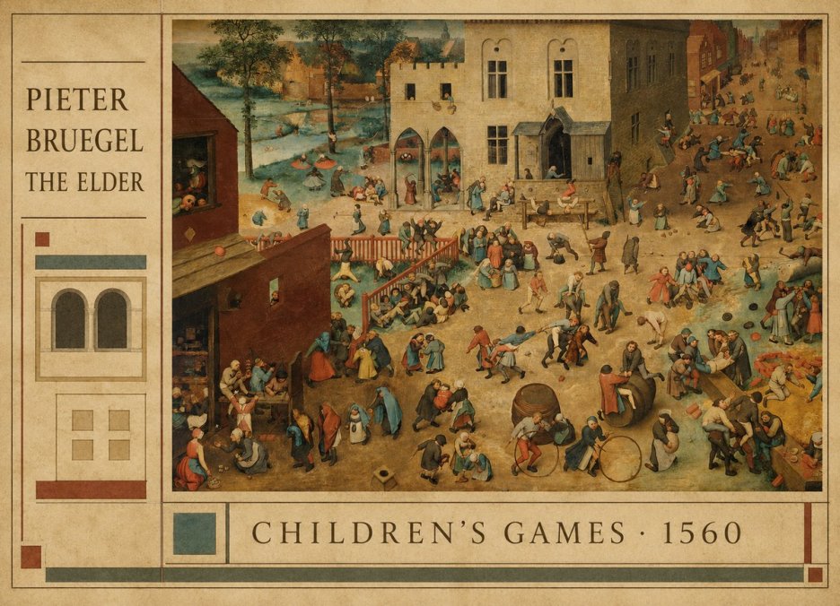 Pieter Bruegel Children's Games I No4 - Affiche
