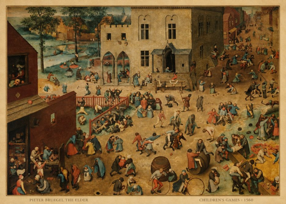 Pieter Bruegel Children's Games I No6 - Affiche