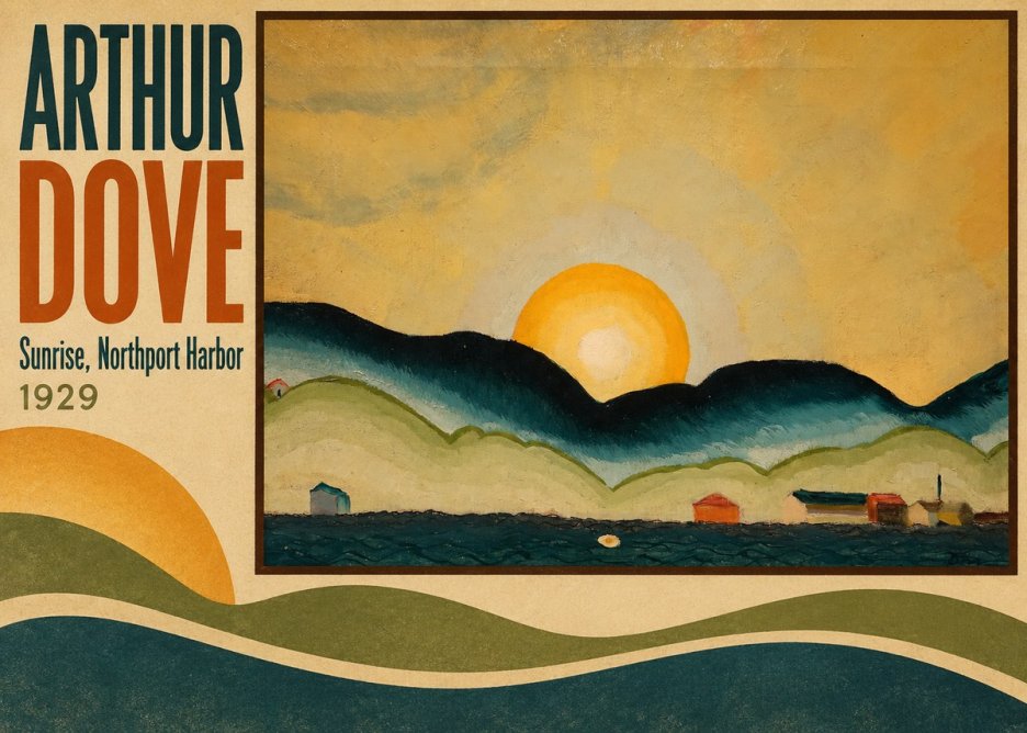 Arthur Dove Sunrise, Northport Harbor No4 - Affiche