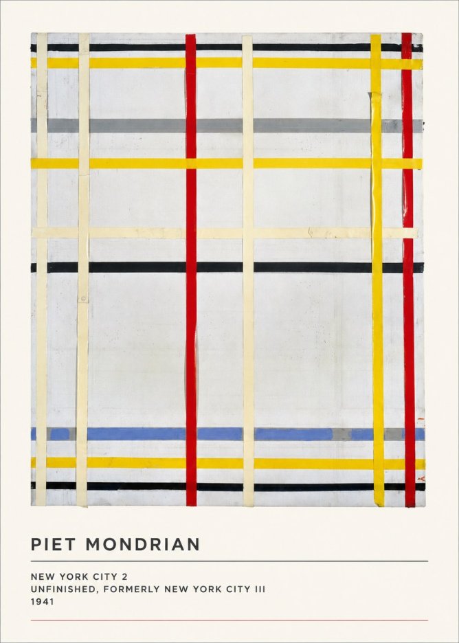 Piet Mondrian New York City 2 No3 - Affiche