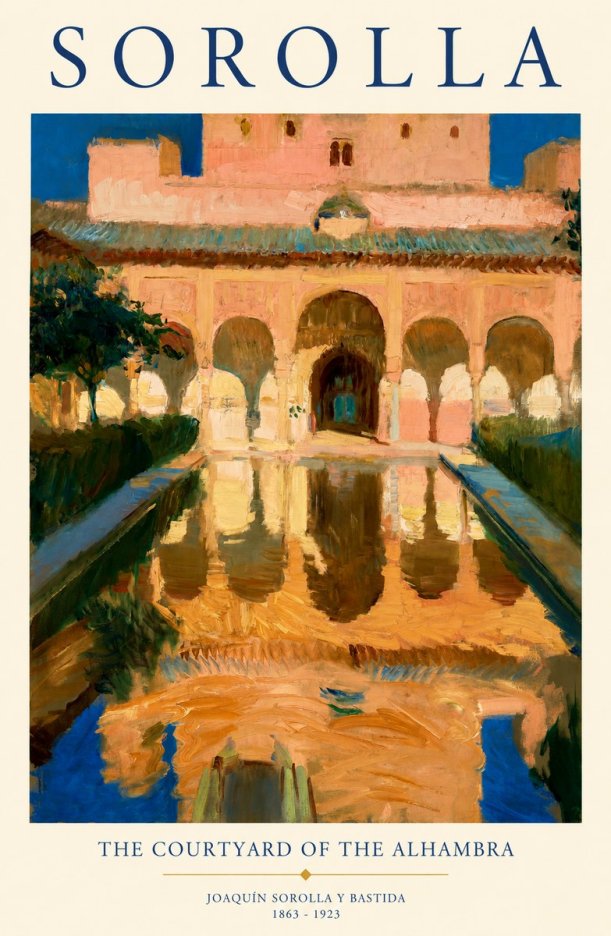Sorolla The Courtyard of the Alhambra No1 - Affiche