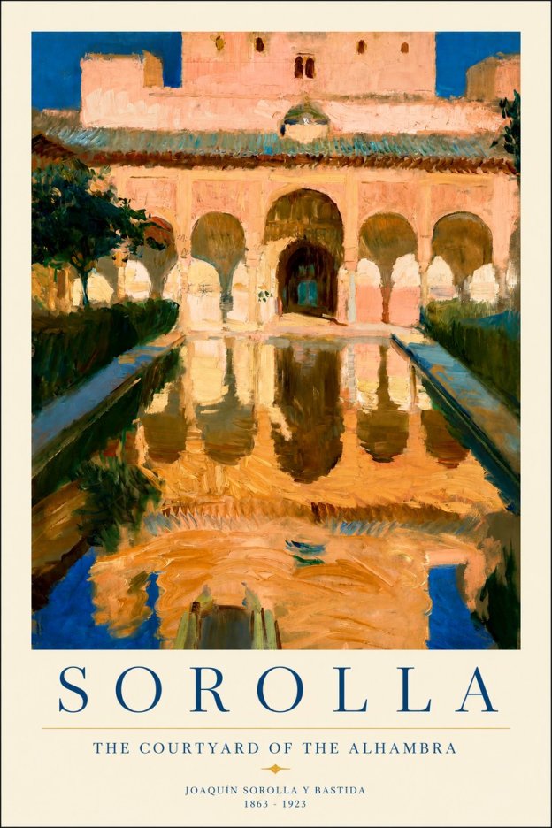 Sorolla The Courtyard of the Alhambra No2 - Affiche