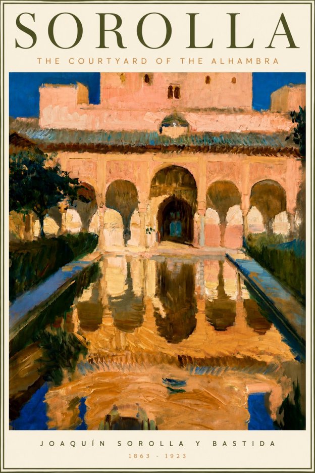 Sorolla The Courtyard of the Alhambra No3 - Affiche