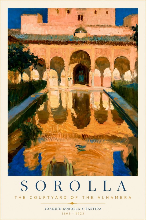 Sorolla The Courtyard of the Alhambra No5 - Affiche