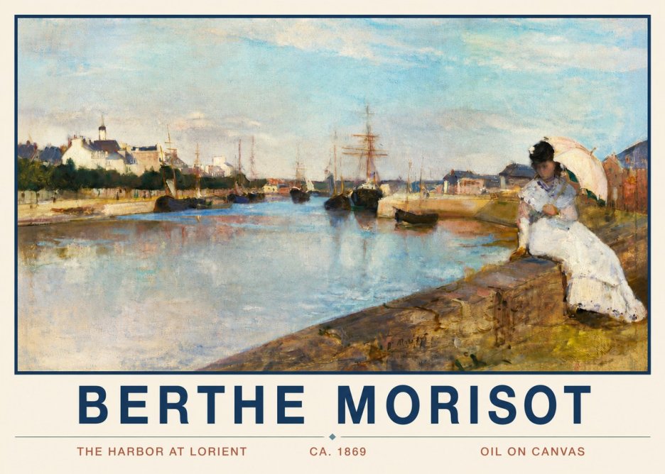 Berthe Morisot The Harbor at Lorient No3 - Affiche