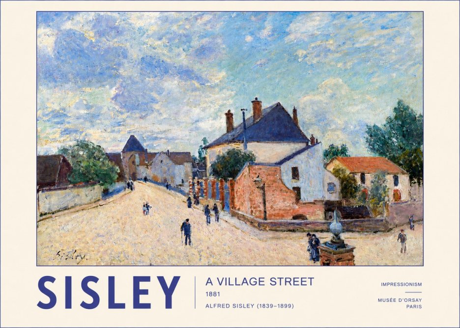 Sisley A Village Street No3 - Affiche