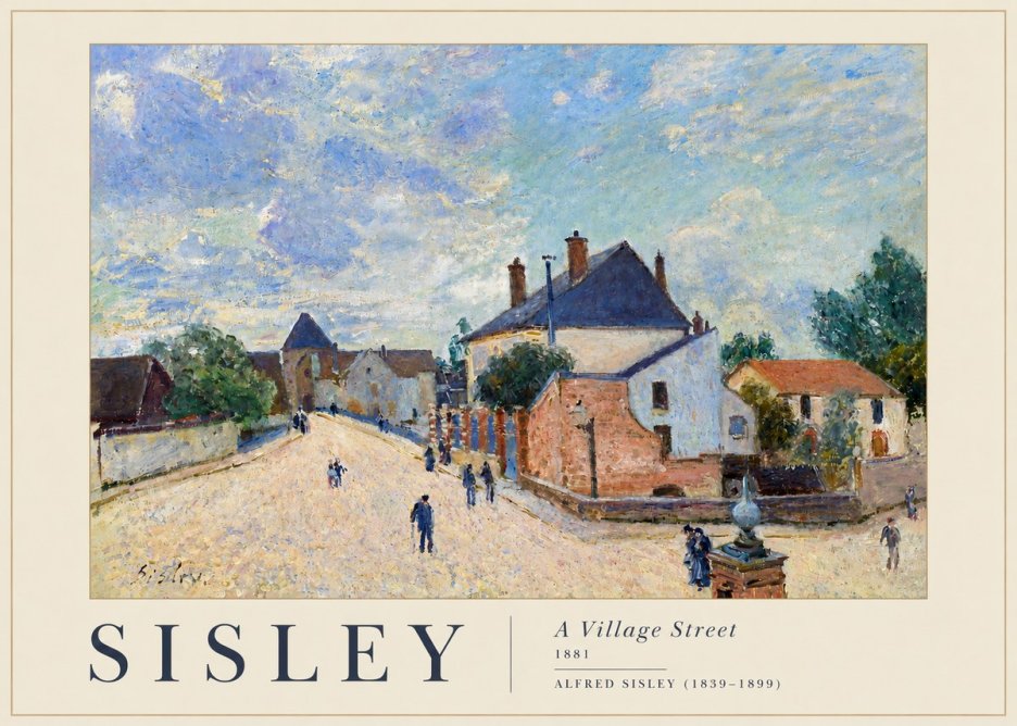 Sisley A Village Street No4 - Affiche