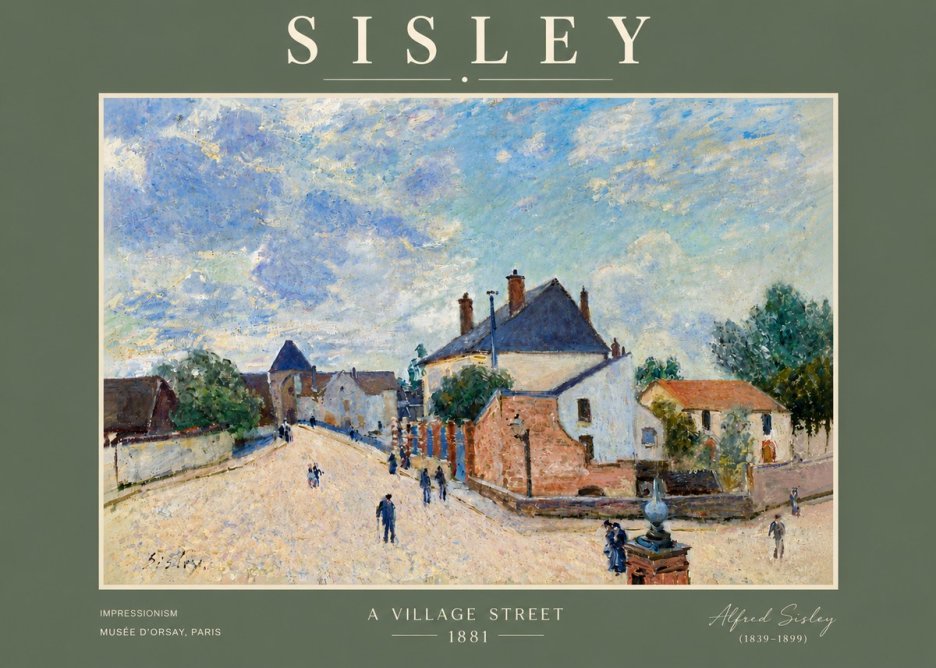 Sisley A Village Street No5 - Affiche