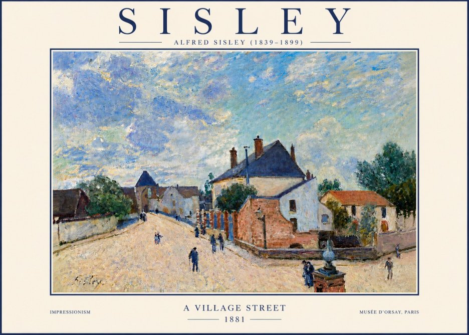Sisley A Village Street No6 - Affiche