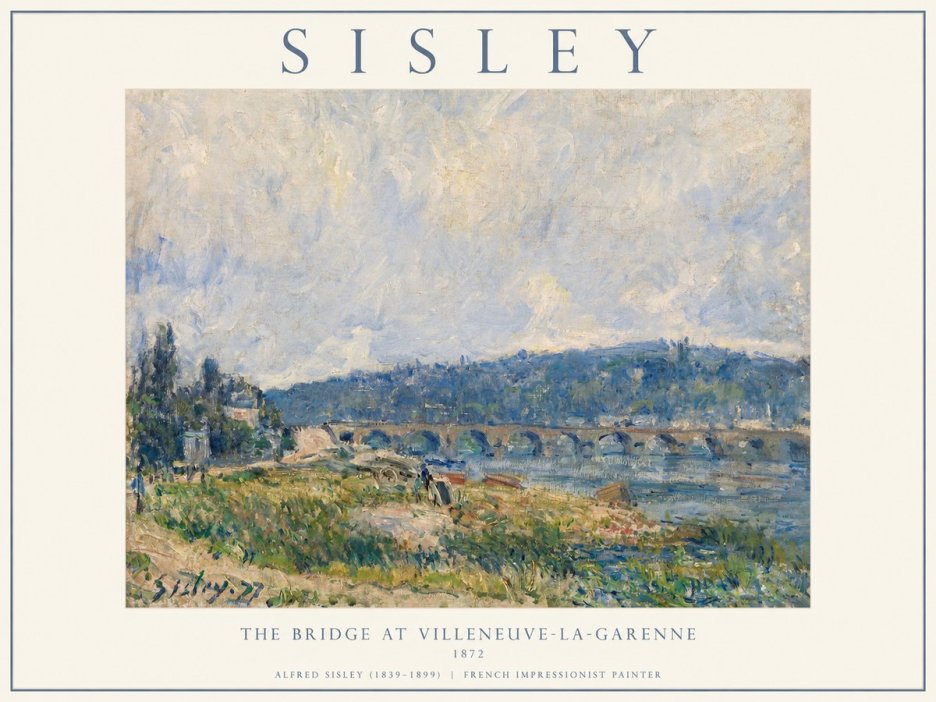 Sisley The Bridge at Villeneuve-la-garenne III No1 - Affiche