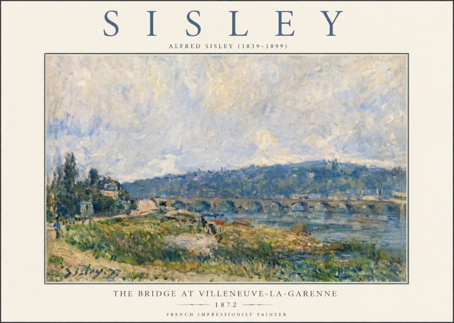 Sisley The Bridge at Villeneuve-la-garenne III No3 - Affiche