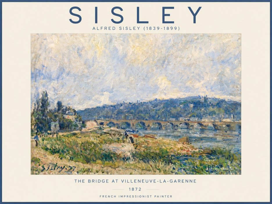 Sisley The Bridge at Villeneuve-la-garenne III No4 - Affiche