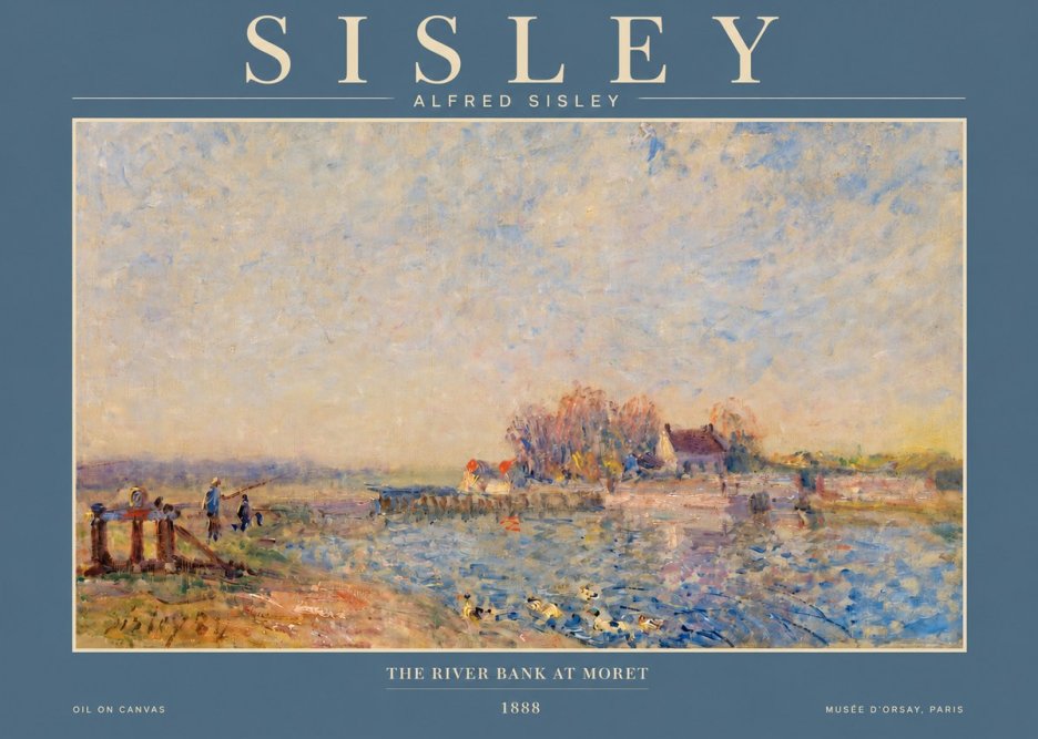 Sisley The River Bank at Moret No2 - Affiche