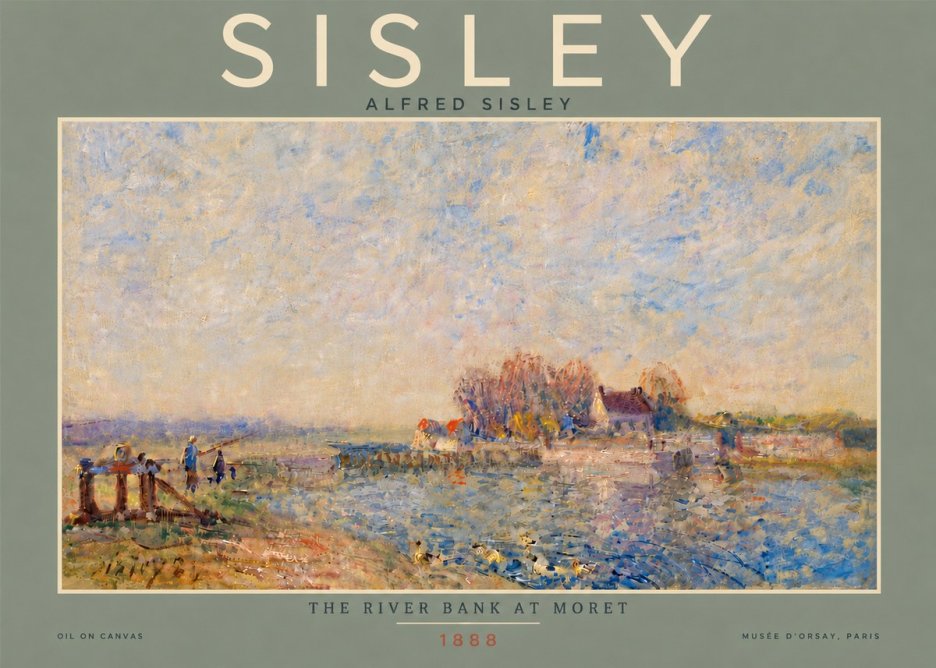 Sisley The River Bank at Moret No6 - Affiche