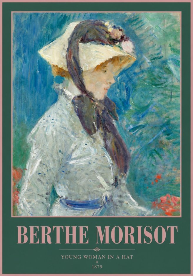 Berthe Morisot Young Woman in a Hat No2 - Affiche