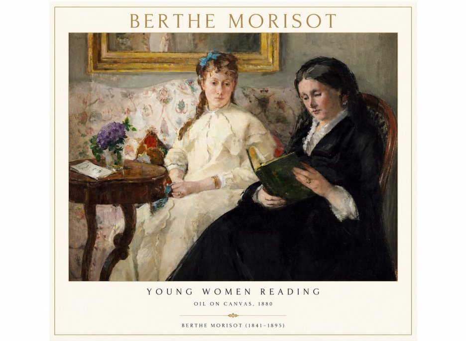 Berthe Morisot Young Women Reading No1 - Affiche