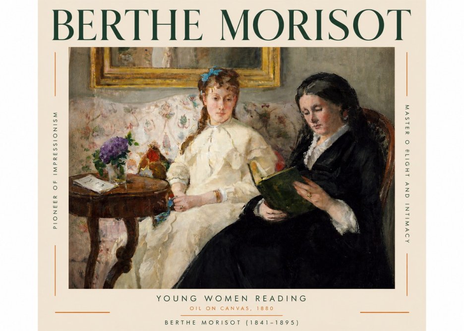 Berthe Morisot Young Women Reading No3 - Affiche