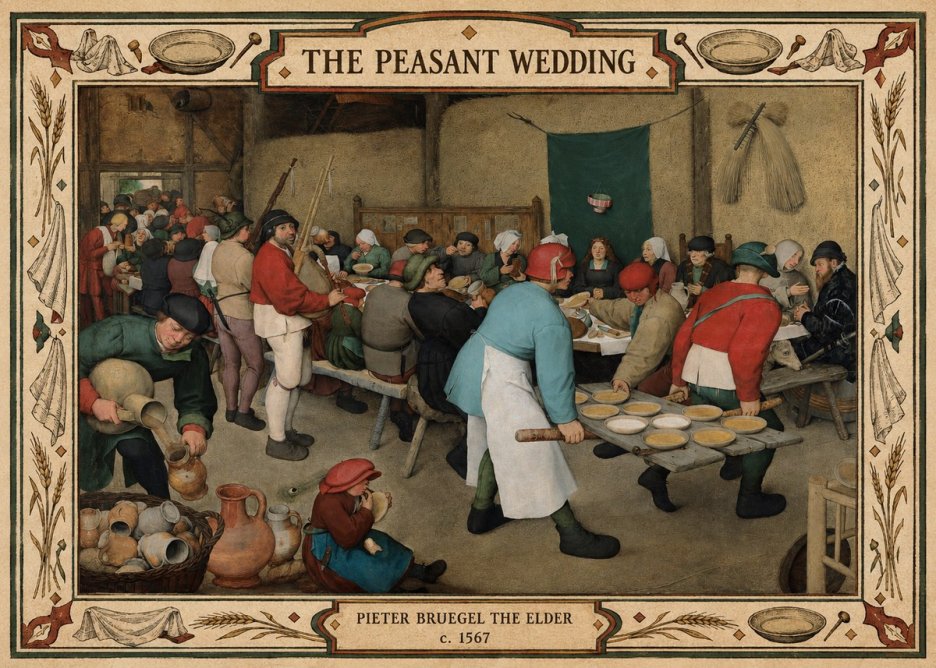 Pieter Bruegel The Peasant Wedding II No4 - Affiche