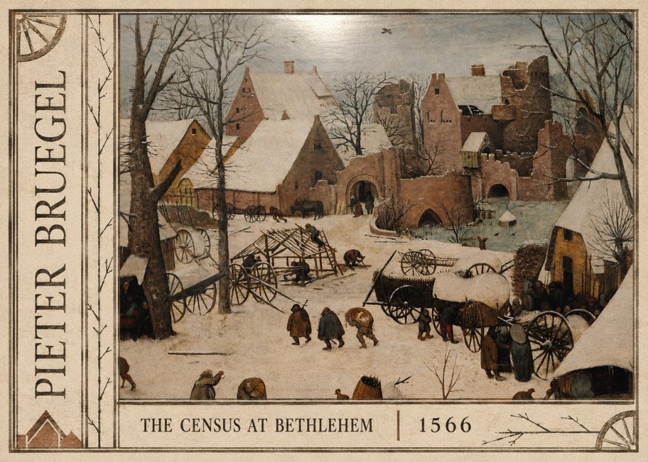 Pieter Bruegel The Census at Bethlehem I No2 - Affiche