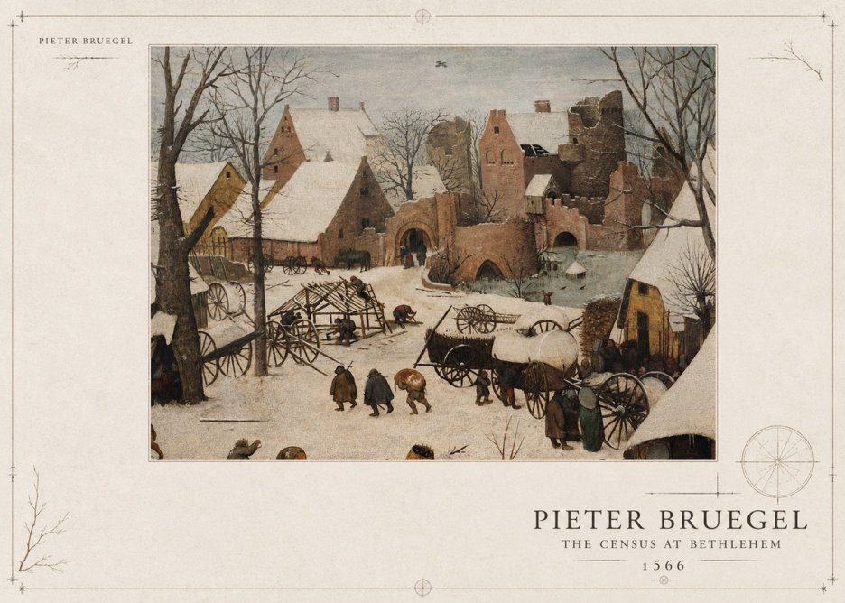 Pieter Bruegel The Census at Bethlehem I No3 - Affiche