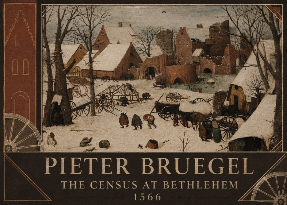 Pieter Bruegel The Census at Bethlehem I No4 - Affiche