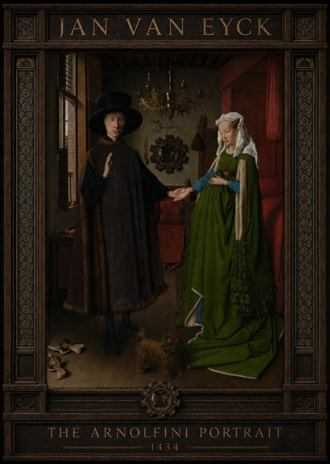 Jan van Eyck The Arnolfini Portrait II No3 - Affiche