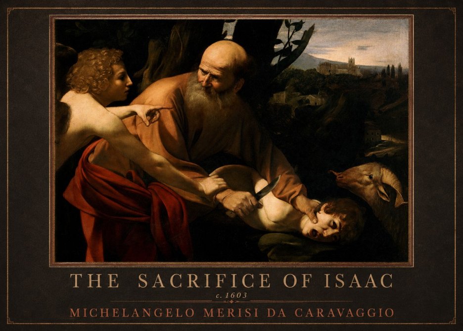 Michelangelo Merisi da Caravaggio The Sacrifice of Isaac I No4 - Affiche