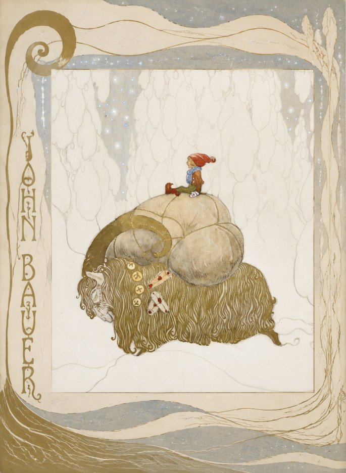 John Bauer The Boy and the Musk Ox No6 - Affiche