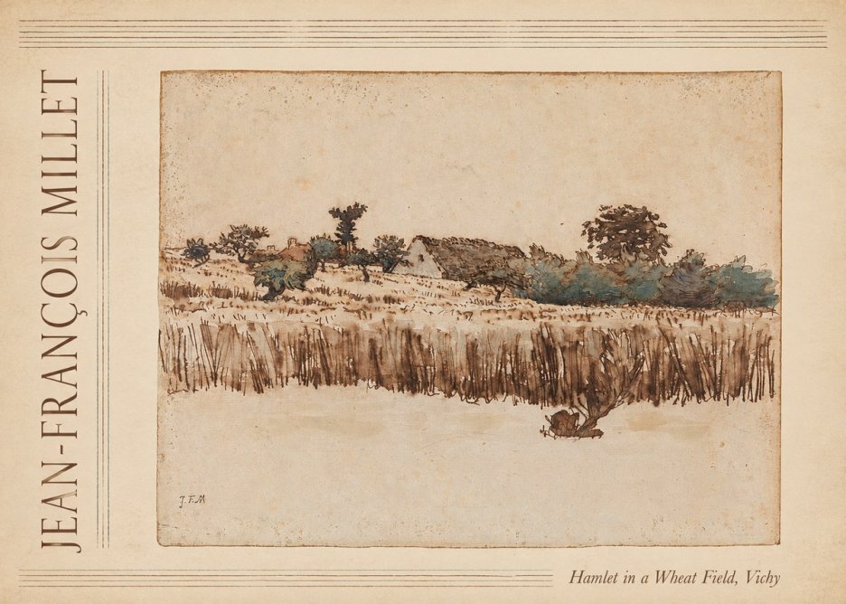 Jean-François Millet Hamlet in a Wheat Field, Vichy No4 - Affiche