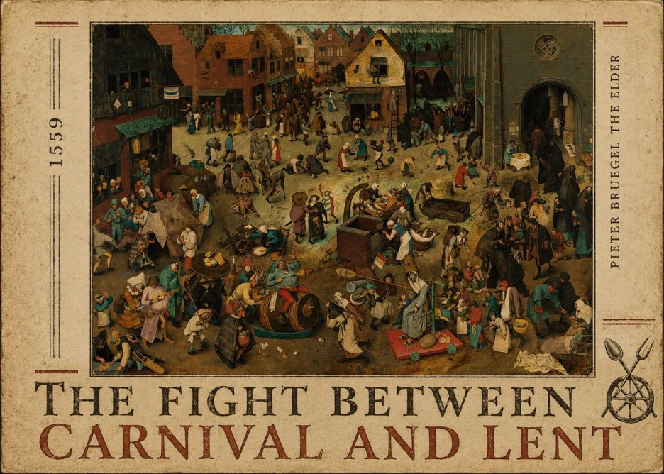 Pieter Bruegel The Fight Between Carnival and Lent II No3 - Affiche