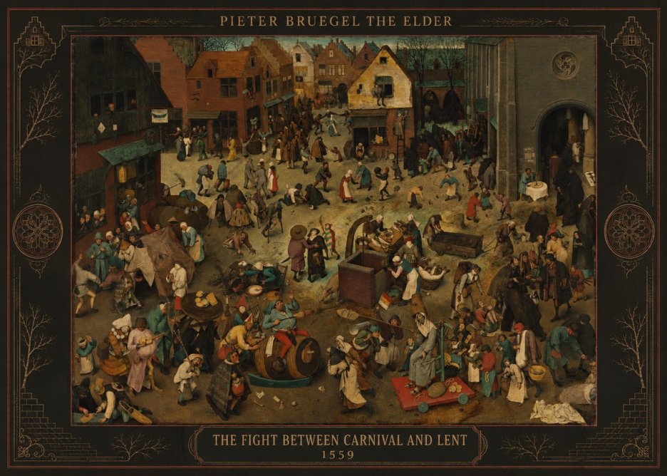 Pieter Bruegel The Fight Between Carnival and Lent II No4 - Affiche