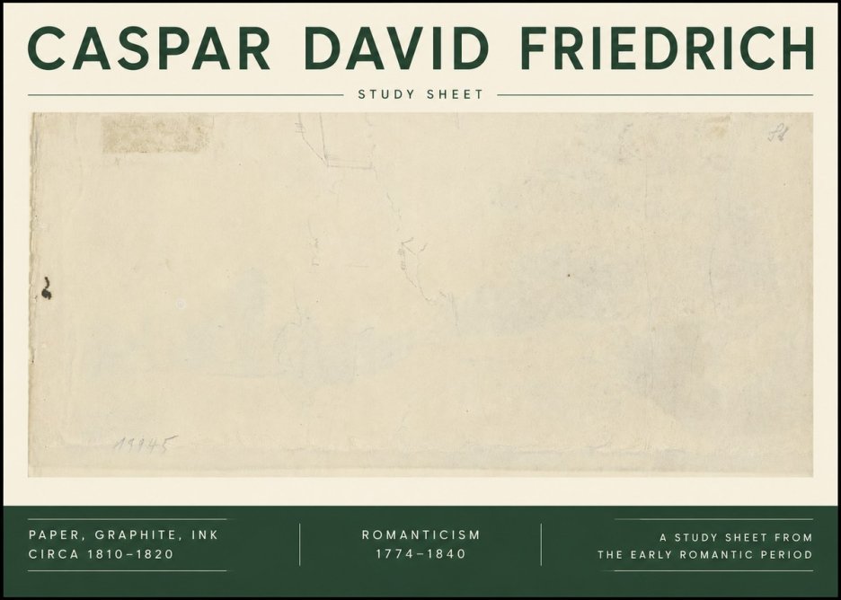 Caspar David Friedrich Study Sheet No6 - Affiche