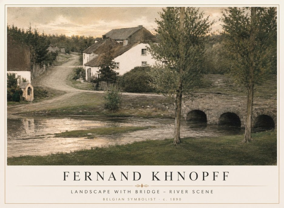 Fernand Khnopff Bridge at Froidmont No4 - Affiche