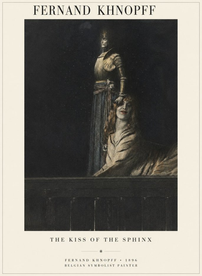 Fernand Khnopff The Kiss of the Sphinx No1 - Affiche
