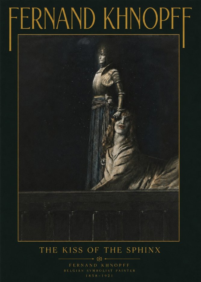 Fernand Khnopff The Kiss of the Sphinx No4 - Affiche