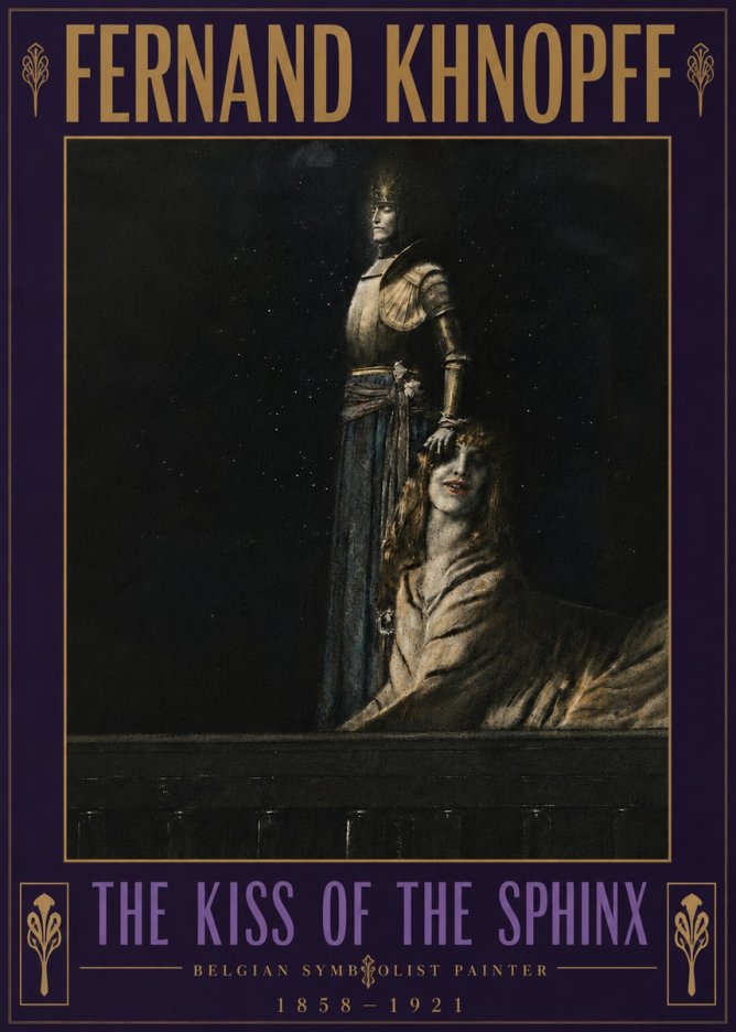 Fernand Khnopff The Kiss of the Sphinx No6 - Affiche