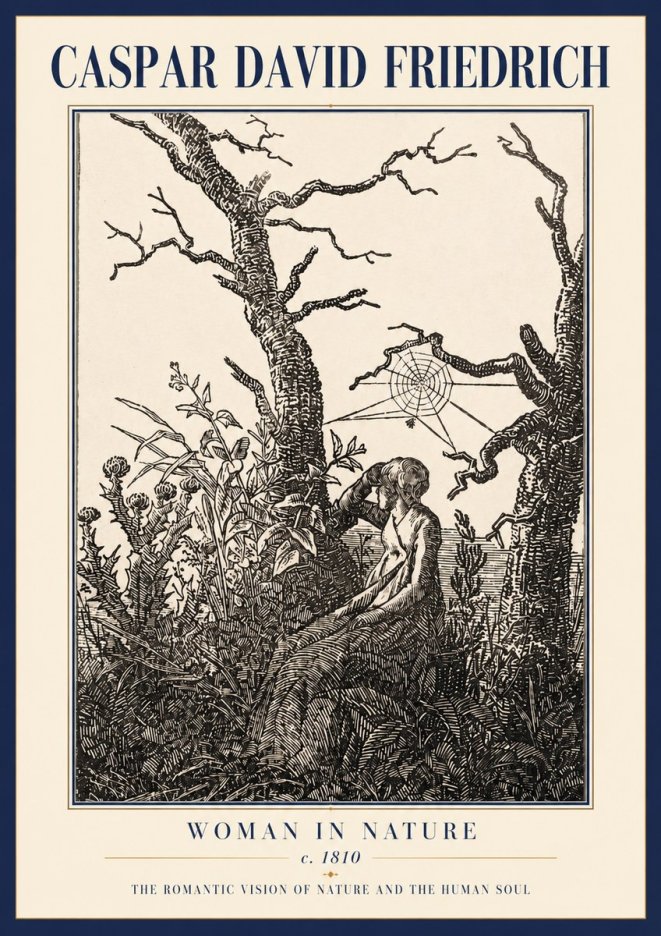 Caspar David Friedrich Woman in Nature No3 - Affiche