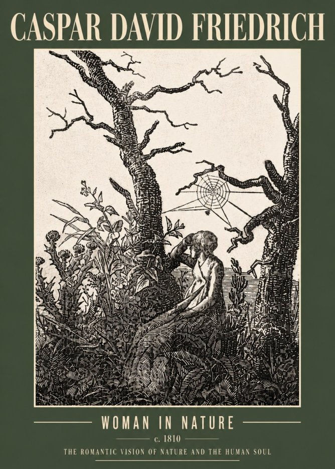 Caspar David Friedrich Woman in Nature No4 - Affiche