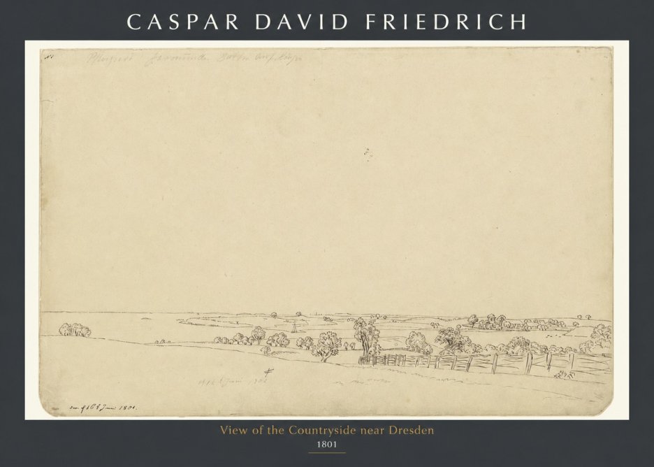 Caspar David Friedrich View of the Countryside Near Dresden No1 - Affiche