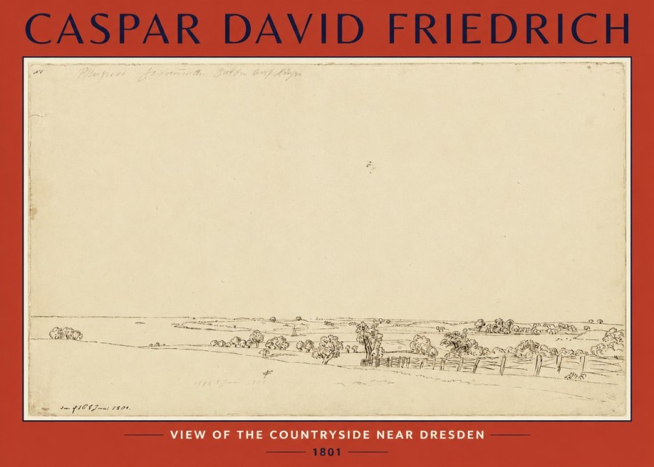 Caspar David Friedrich View of the Countryside Near Dresden No2 - Affiche