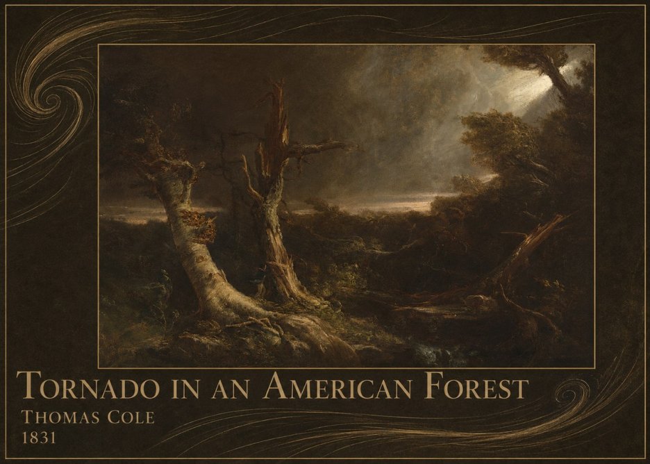 Thomas Cole Tornado in an American Forest No2 - Affiche